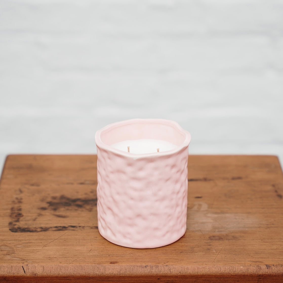 Candle Pink Textured Jar | Mango, Coconut & Vanilla Candle | Noss & Co | Australia
