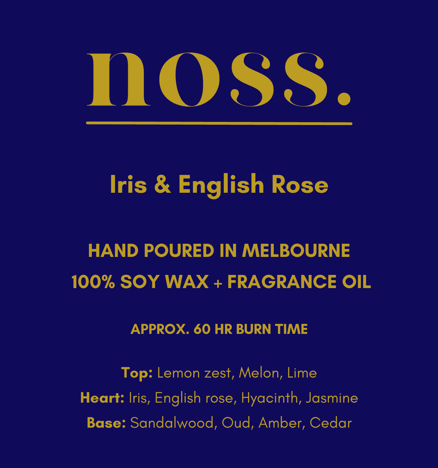 Blue Jar Candle in Iris and English Rose | Noss & Co Australia