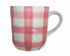 Pink Gingham Ceramic Mugs