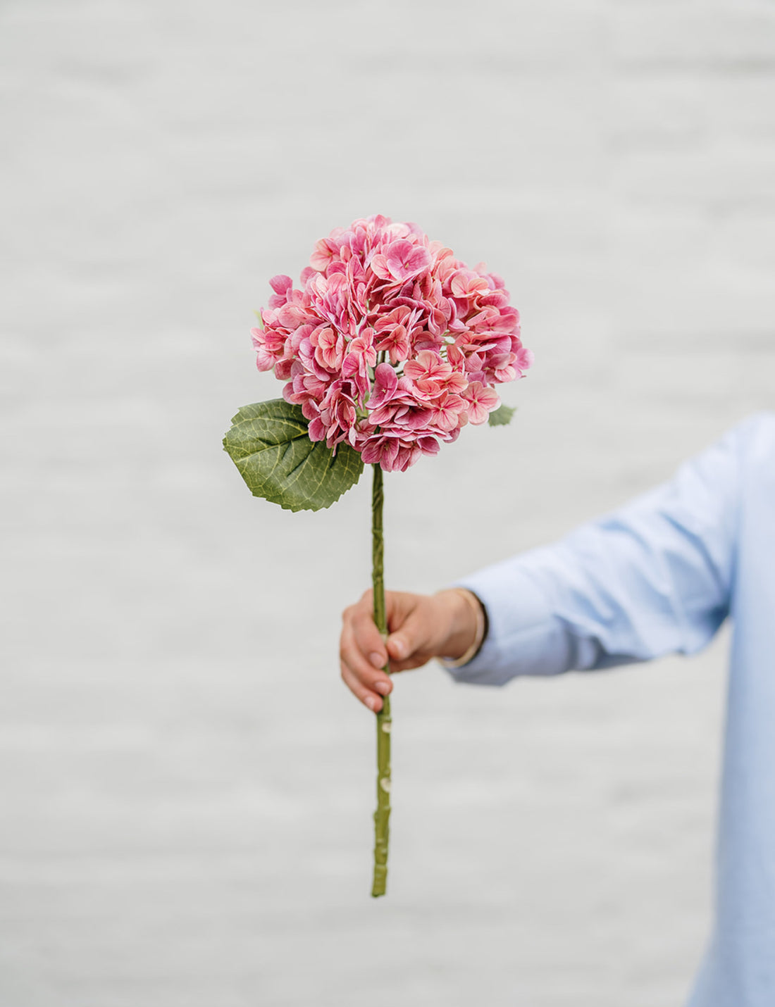 Pink Faux Hydrangea Stem