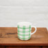 Mint Green Gingham Mug | Ceramic Mugs