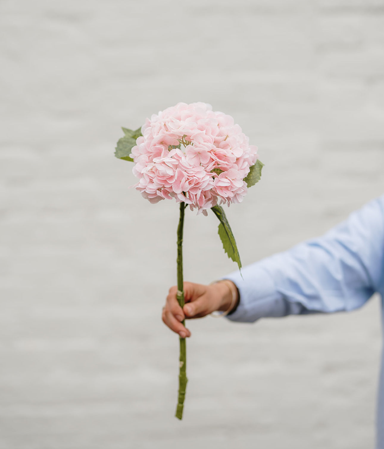 Soft Pink Faux Hydrangea Stem