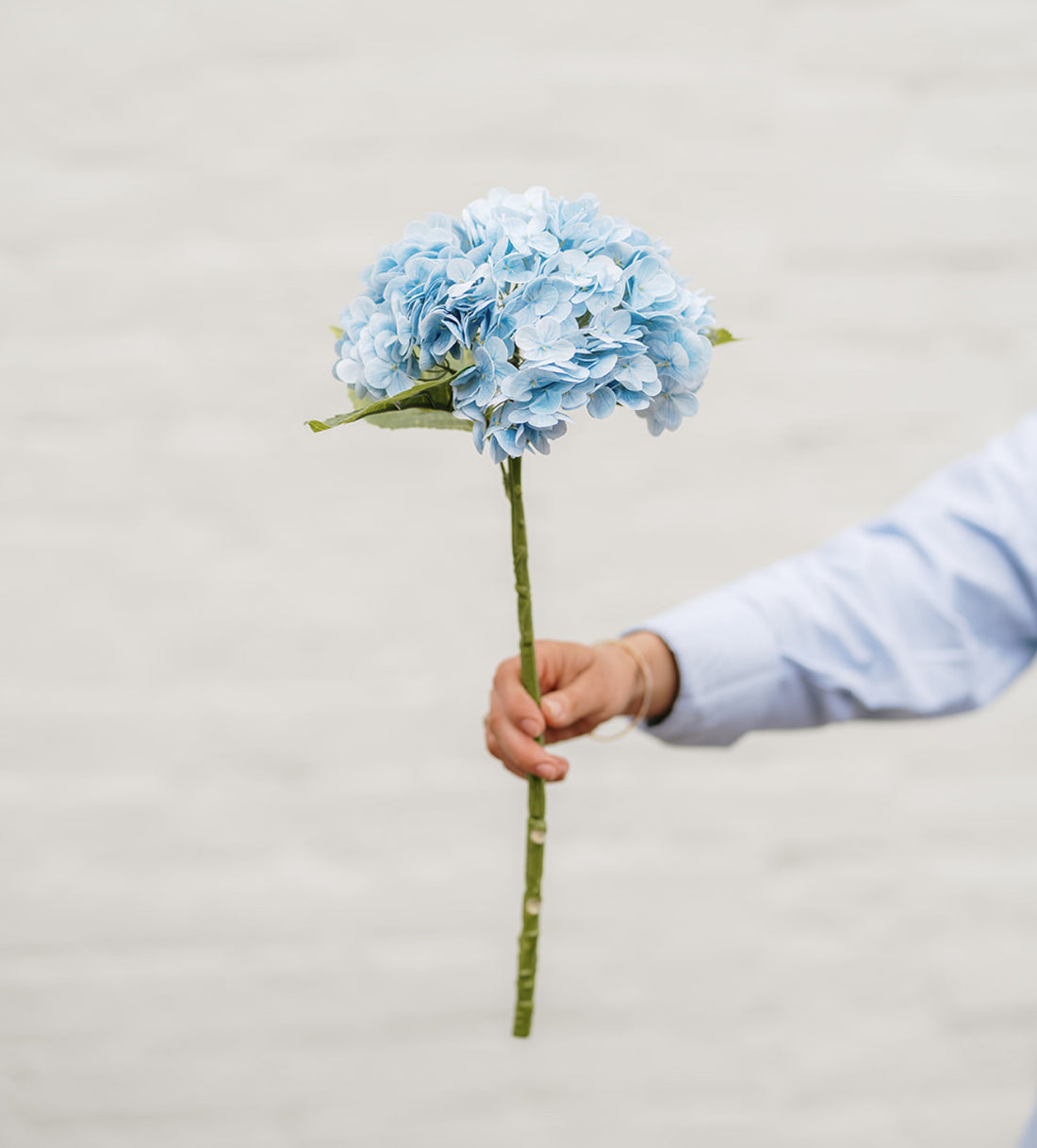 Blue Faux Hydrangea Stem