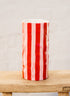 Noss and Co Colourful Ceramic Vase in Red and Pink Stripes