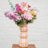 Colourful Triple Gourd Ceramic Vase in Pink and Orange Gingham Pattern | Australia Ceramic Online Store