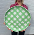 Mint Green Ceramic Gingham Dinner Plate | Ceramic Plates