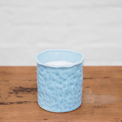 Candle Blue Glass Jar | Large Iris &amp; English Rose Candle | Noss &amp; Co Australia
