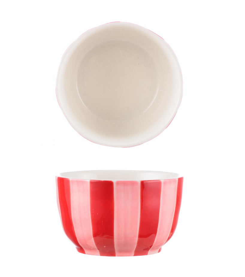 AUGUST PREORDER Small Bowl - Pink and Red Stripe