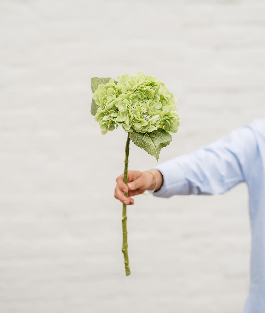 Faux Hydrangea Stem - Green