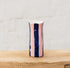 Small Handmade Ceramic Vase with Navy Blue and Pink Stripes | Noss & Co Australia