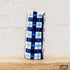 Medium Ceramic Vase Hand Painted with Cornflower Blue and Navy Gingham Pattern