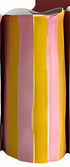 Pink & Yellow Stripe Medium Vase | Hand-painted Ceramic Vase