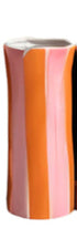 Small Pink & orange Stripe Vase | Hand-painted Ceramic Vase