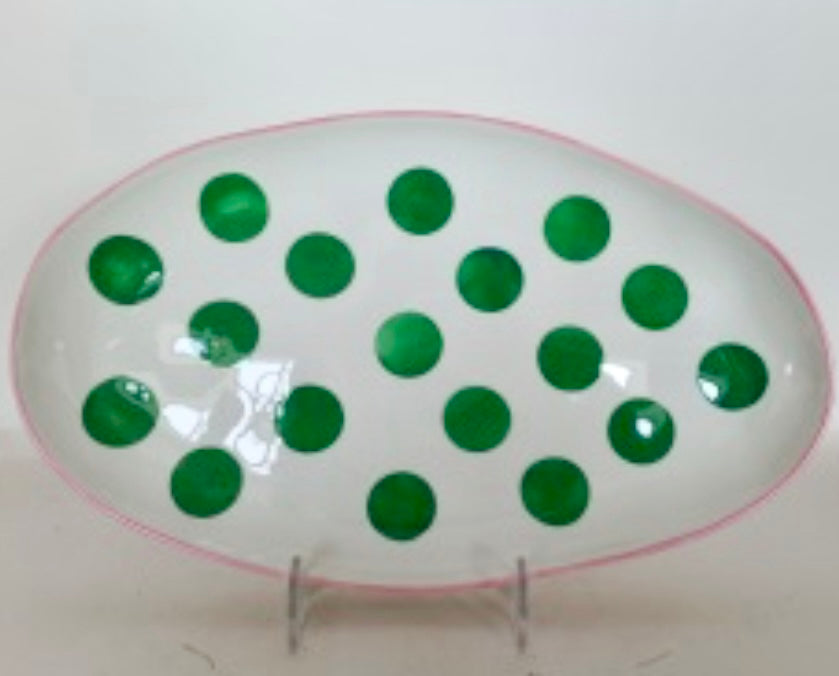 Noss &amp; Co | Ceramic Pink and Green Spot Ceramic Platter Online