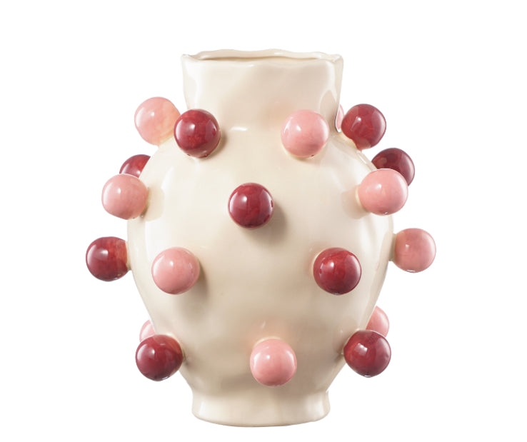 Burgundy and Pink Balls Ceramic Bubble Vase | Noss and Co