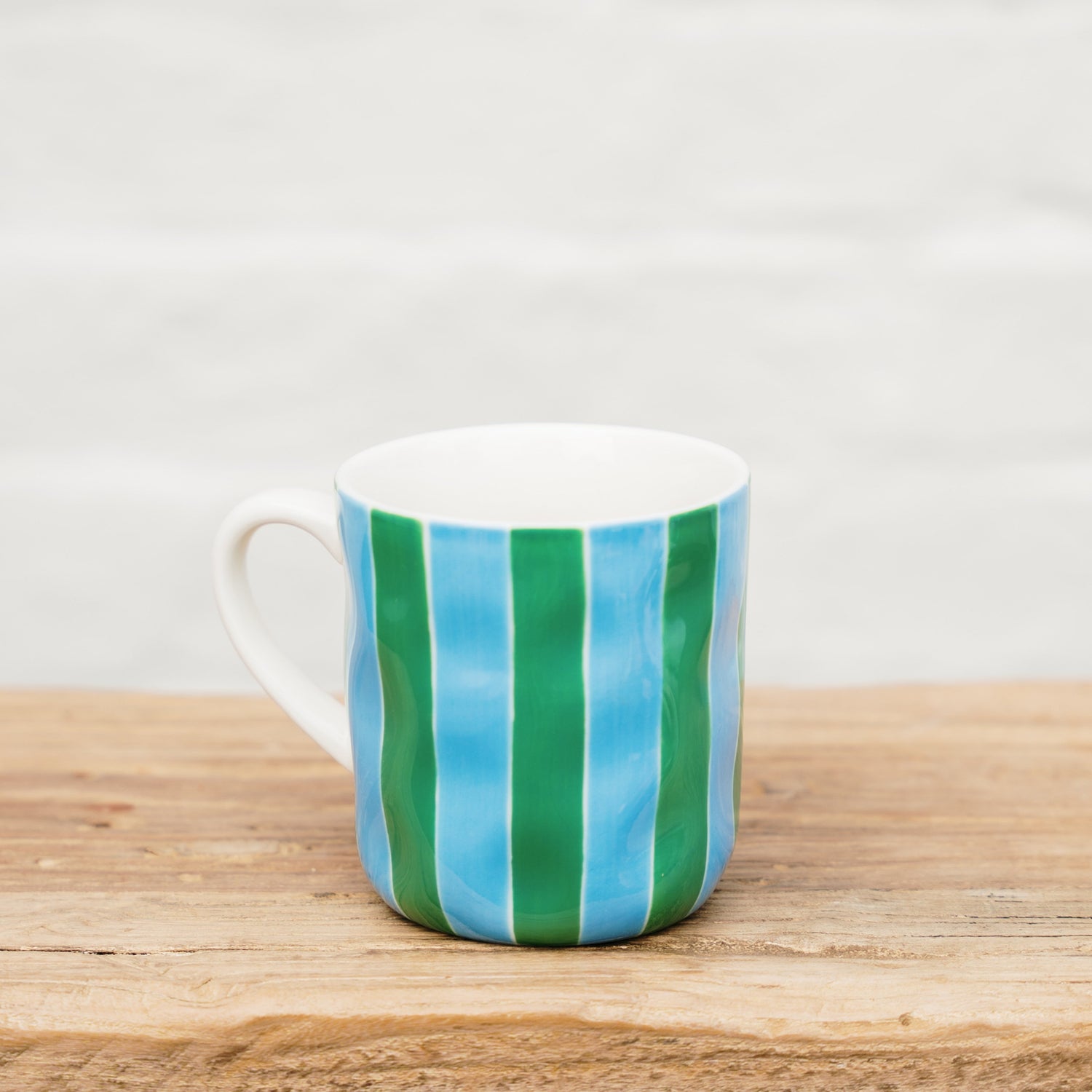 AUGUST PREORDER NEW Mug - Green &amp; Cornflower Stripe