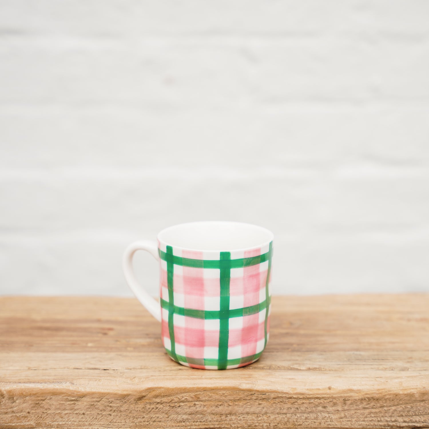 AUGUST PREORDER Mug - Pink &amp; Green Gingham