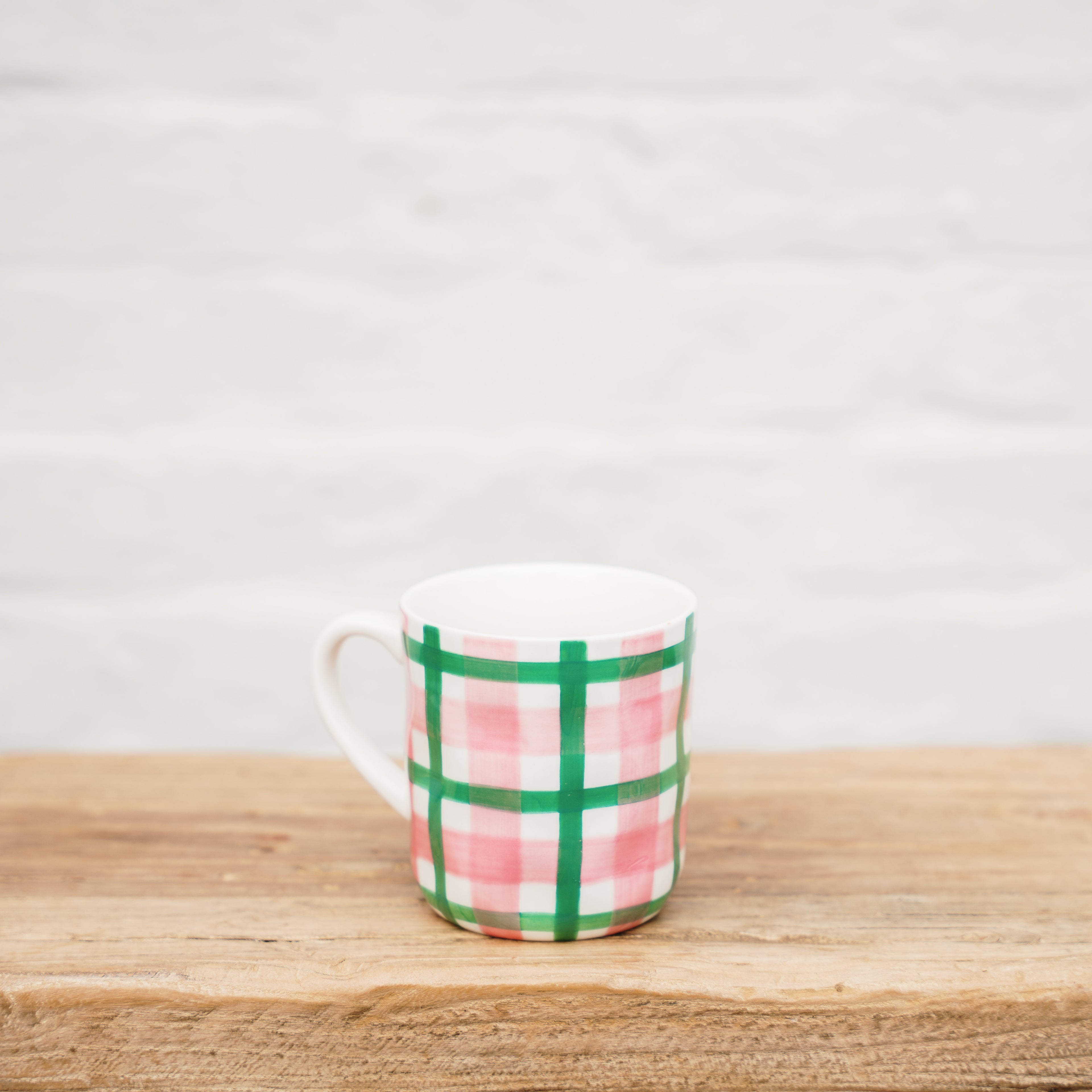 AUGUST PREORDER Mug - Pink &amp; Green Gingham
