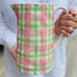 Colourful Ceramic Jug in Pink and Green Gingham | Noss and Co Australia